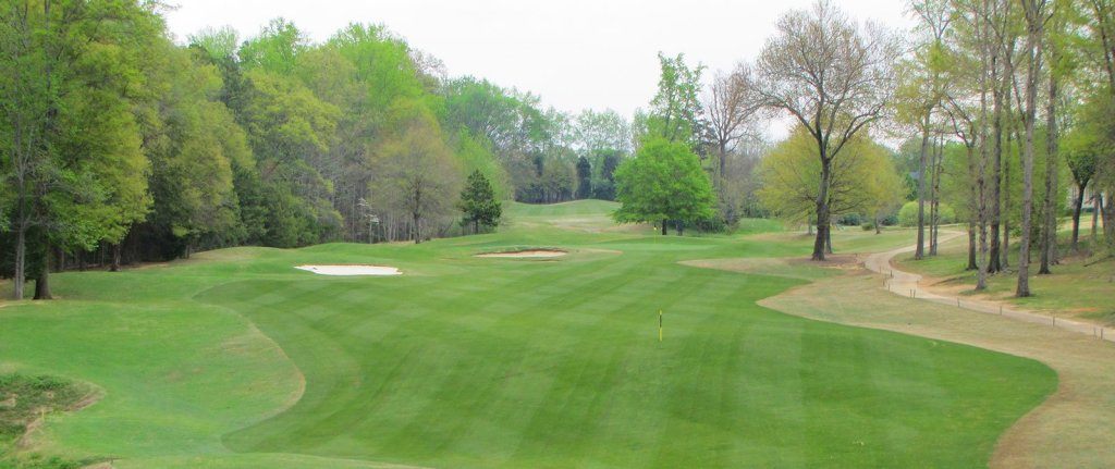 golf course with manicured greens